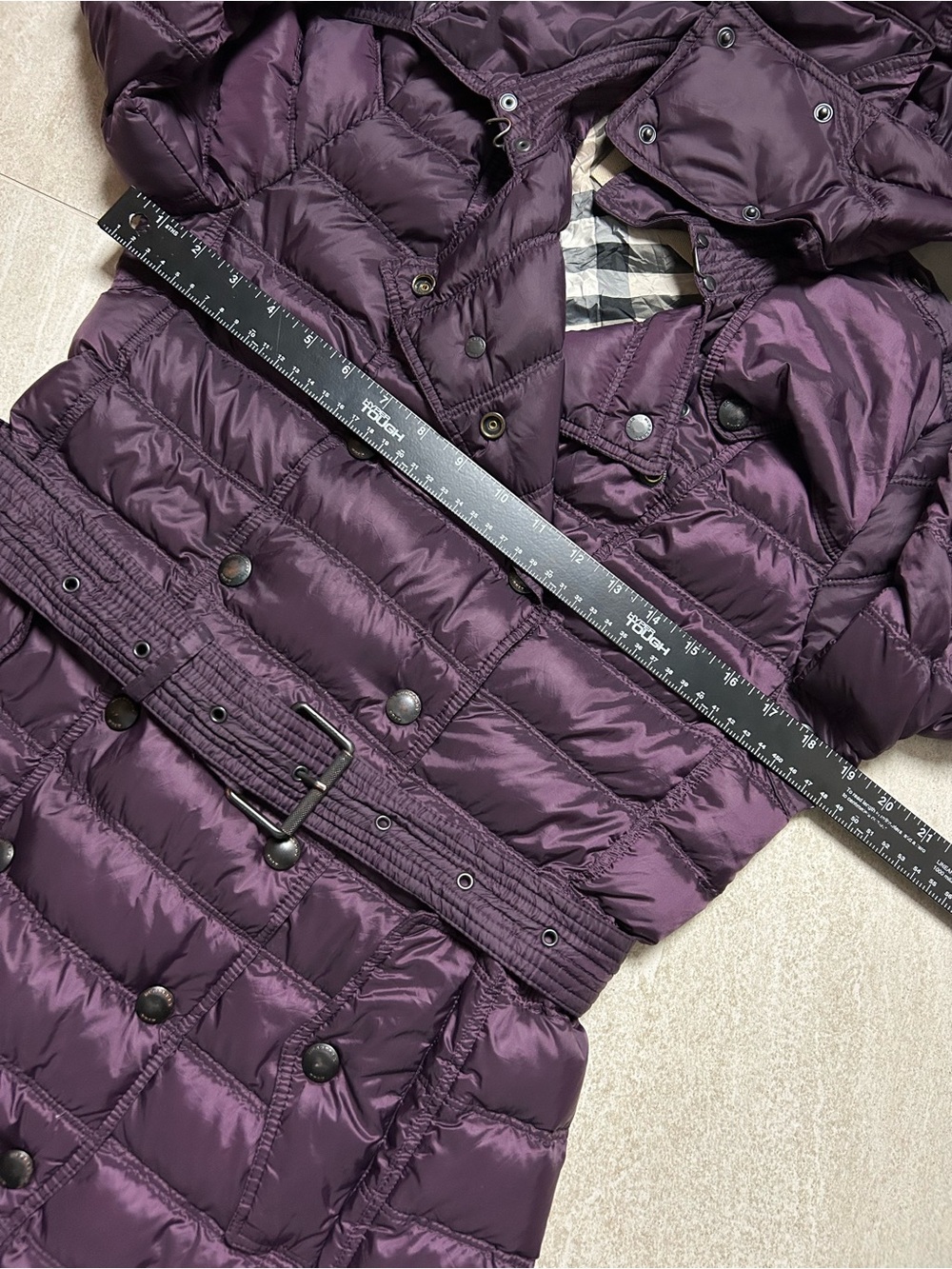 BURBERRY BRIT DOUBLE BREASTED DOWN PUFFER COAT SIZE MEDIUM - Picture 15 of 16